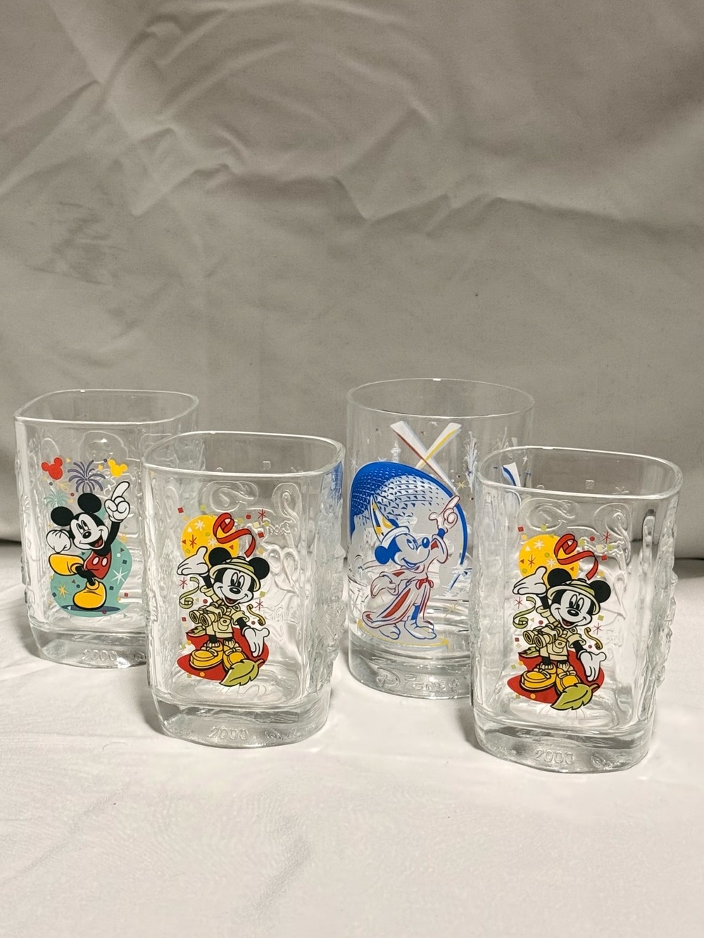 Vintage 2000 Disney World Millennium Celebration Glasses - Set of 4 (McDonald's)